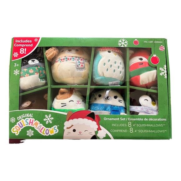 8 SQUISHMALLOWS ORIGINAL 8 ORNAMENTS BOX SET 2023 NEW RELEASE ONLY 1 LEFT - Picture 3 of 10